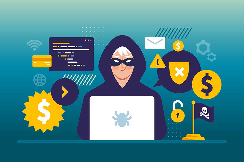 Symbolische Darstellung von Cyberangriffen und Sicherheitslücken
